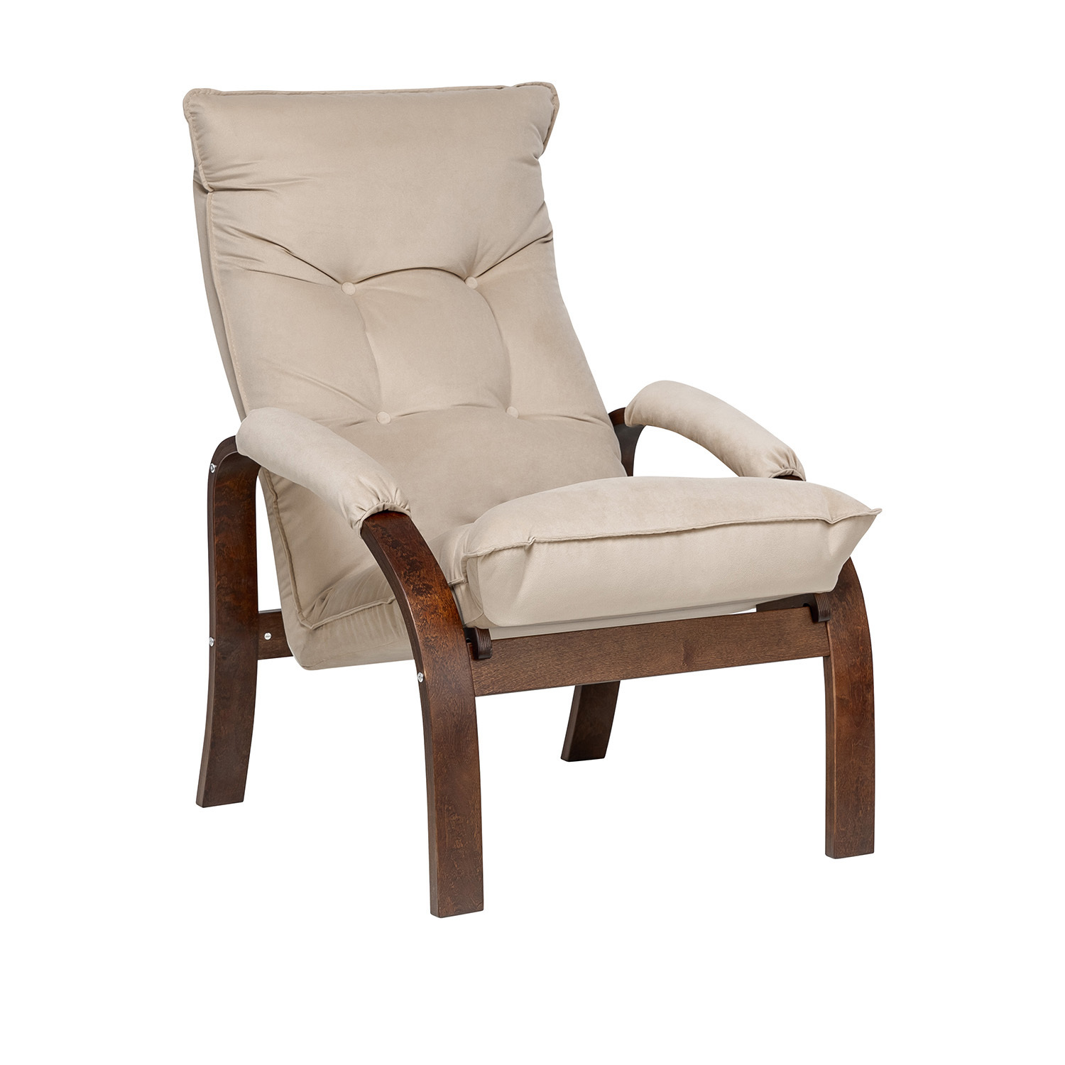 Изображение товара Кресло Leset Левада 68.5x110x80 см велюр цвет орех текстура/бежевый