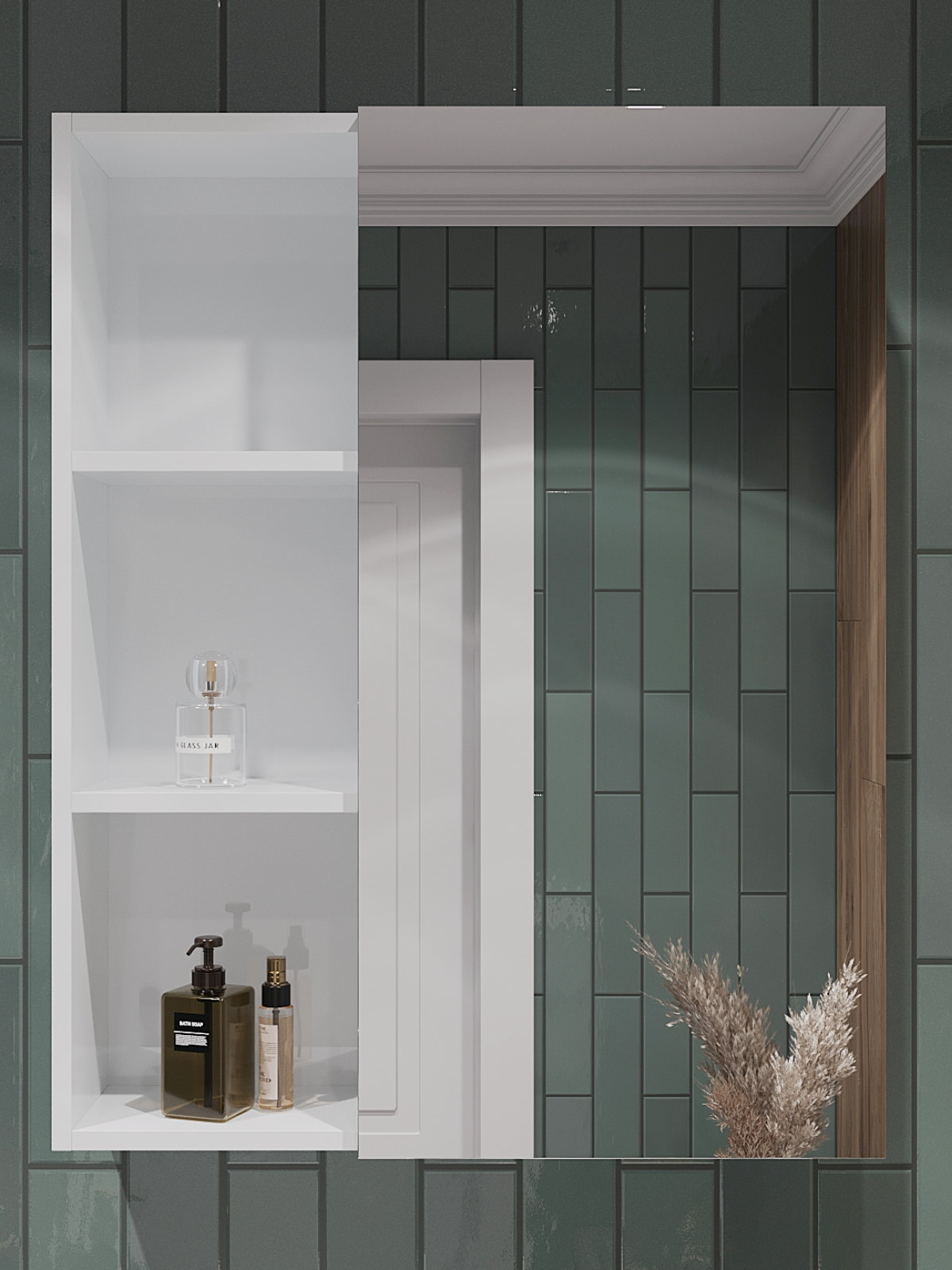 Изображение товара Зеркальный шкаф для ванной Topline Op FOPZS600W 60x70 см белый ЛДСП