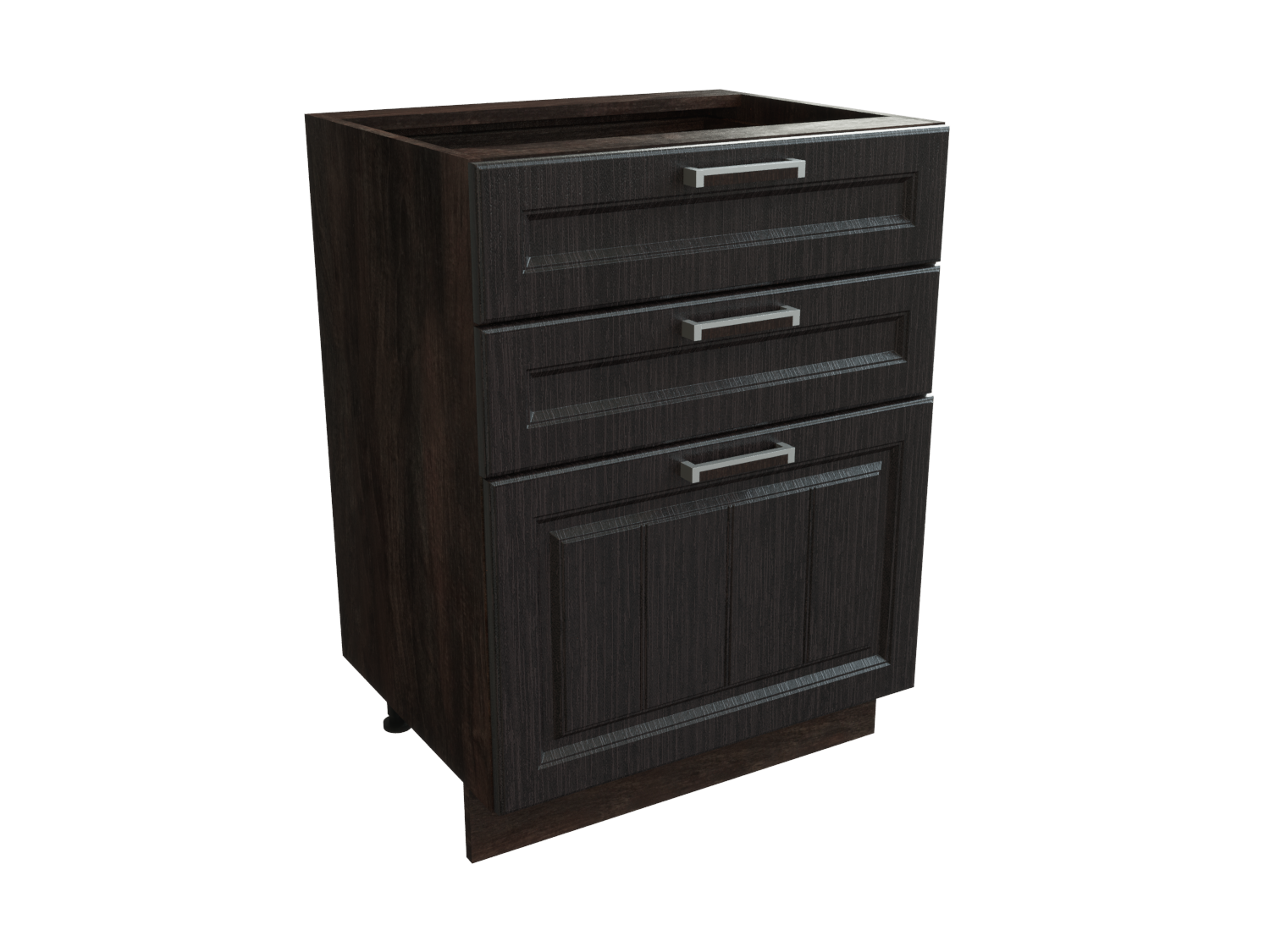 Изображение товара Напольный шкаф с 3 ящиками Сурская мебель Прага 60x81.6x47.8 см ЛДСП цвет кальяри/венге