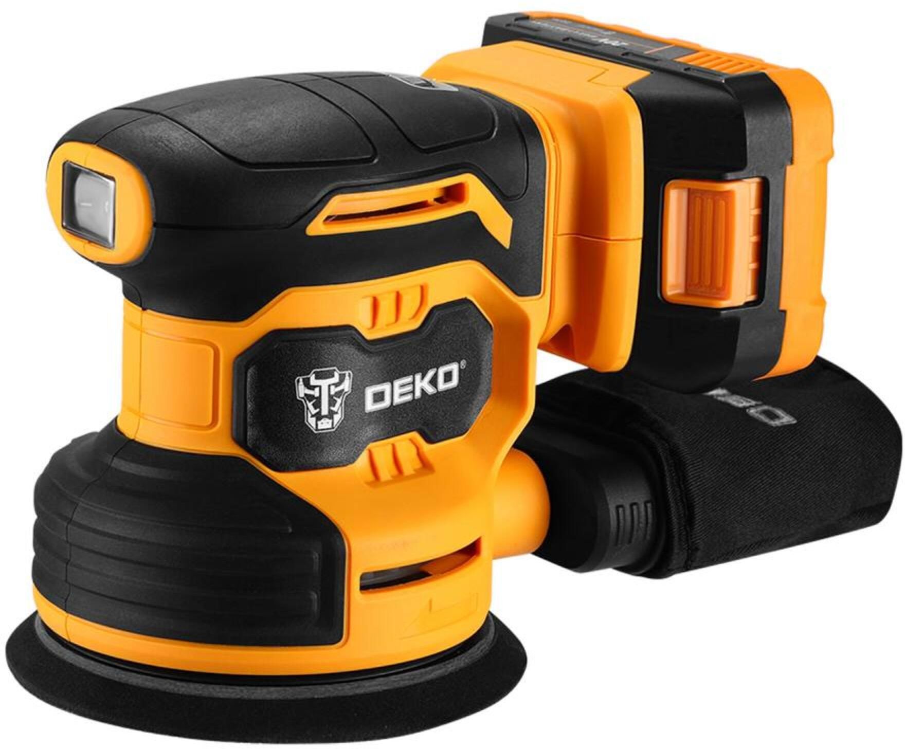 Эксцентриковая шлифмашина аккумуляторная Deko DKCG-125, 20 В Li-ion 2 ...