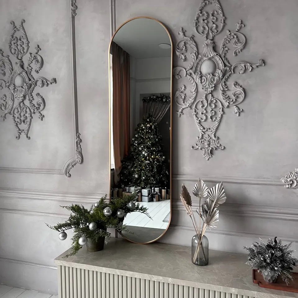 Зеркало декоративное настенное A+T Home Decor овальное 50x170 см цвет золотистый - 5