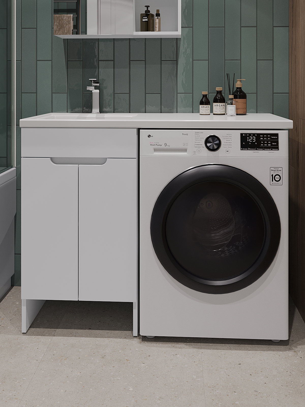 Изображение товара Тумба с левой раковиной Topline Op Vannaya Tumba 109.8 см белый глянец