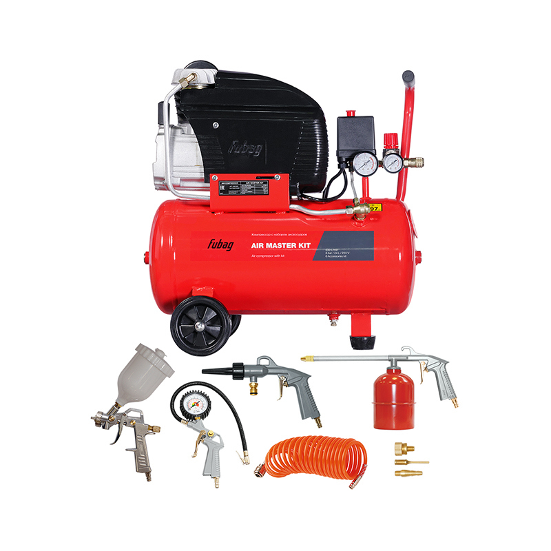Изображение товара Компрессор FUBAG Air Master Kit — 24 л, 230 л/мин, 8 бар, набор аксессуаров