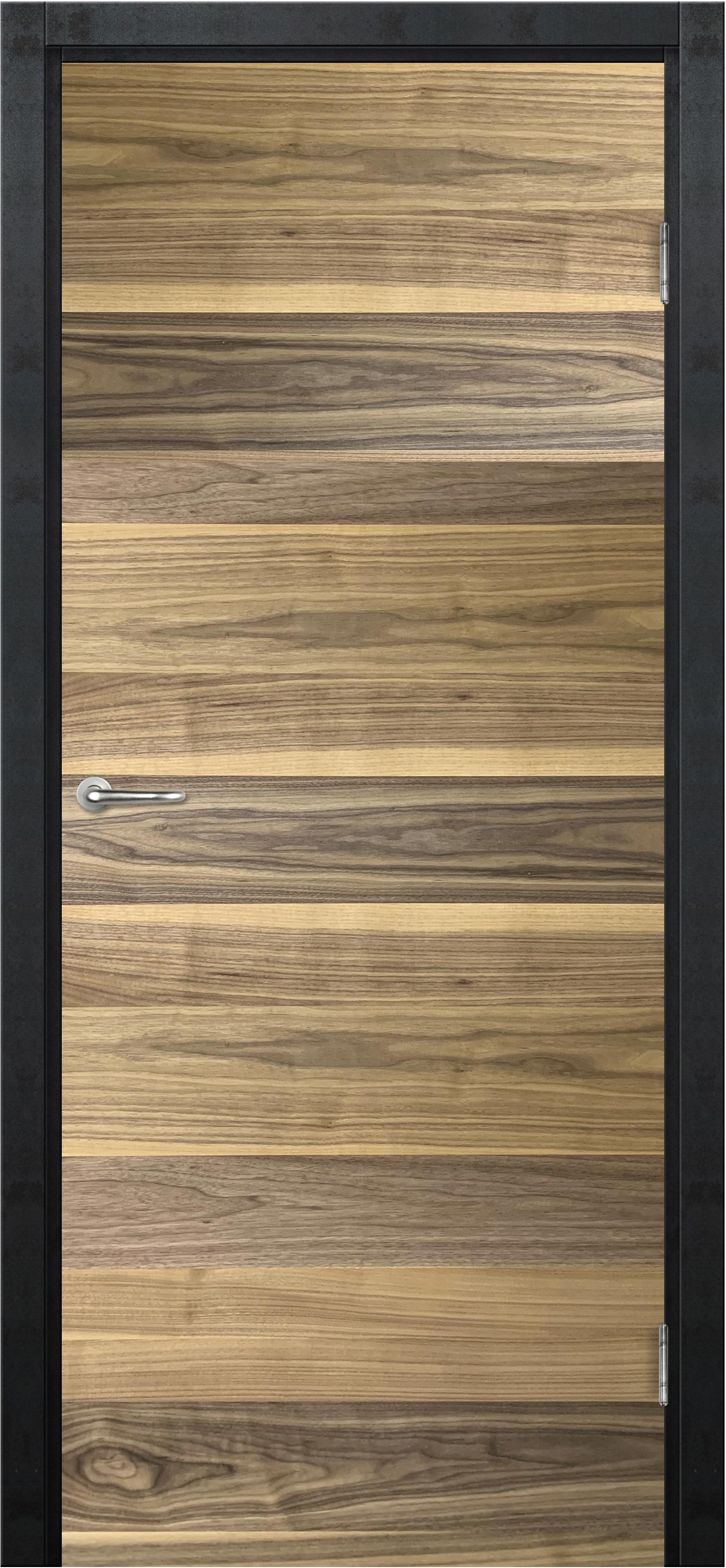 Изображение товара Дверь межкомнатная глухая Loft 60x200 см шпон цвет американский орех с замком и петлями