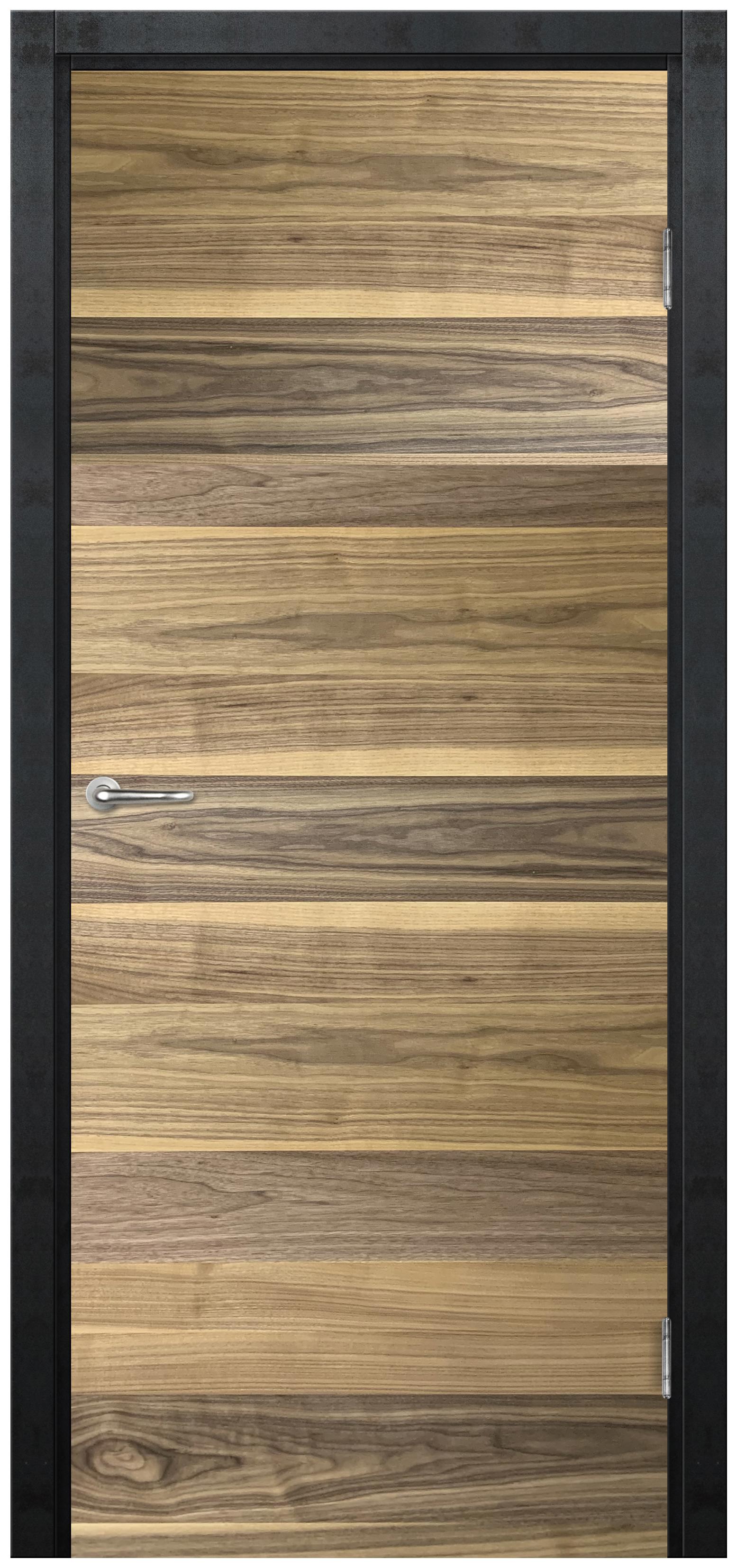 Изображение товара Дверь межкомнатная глухая Loft 90x200 см шпон цвет американский орех с замком и петлями