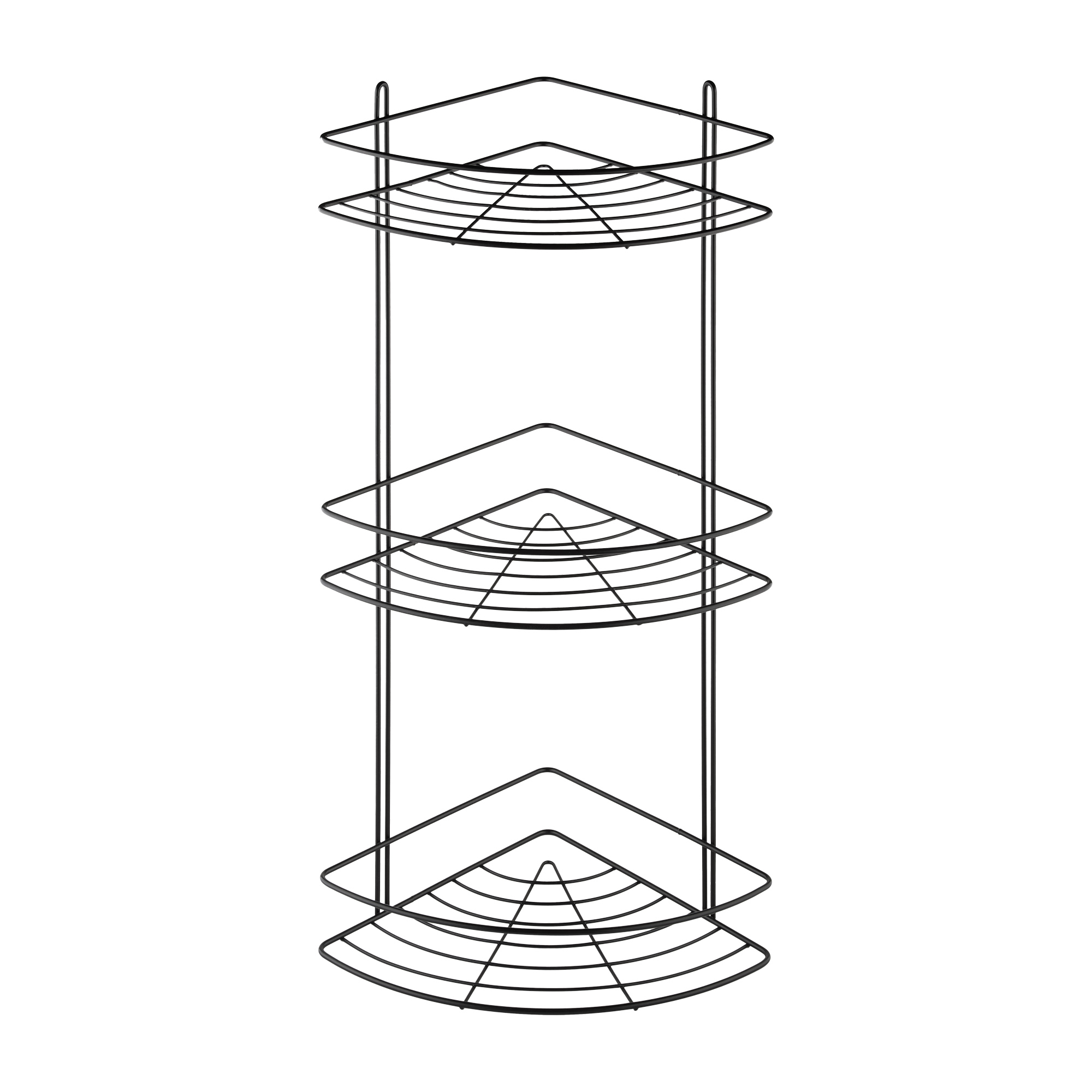 Изображение товара Полка для душа ЧМЗ Практик угловая 3 яруса черный матовый