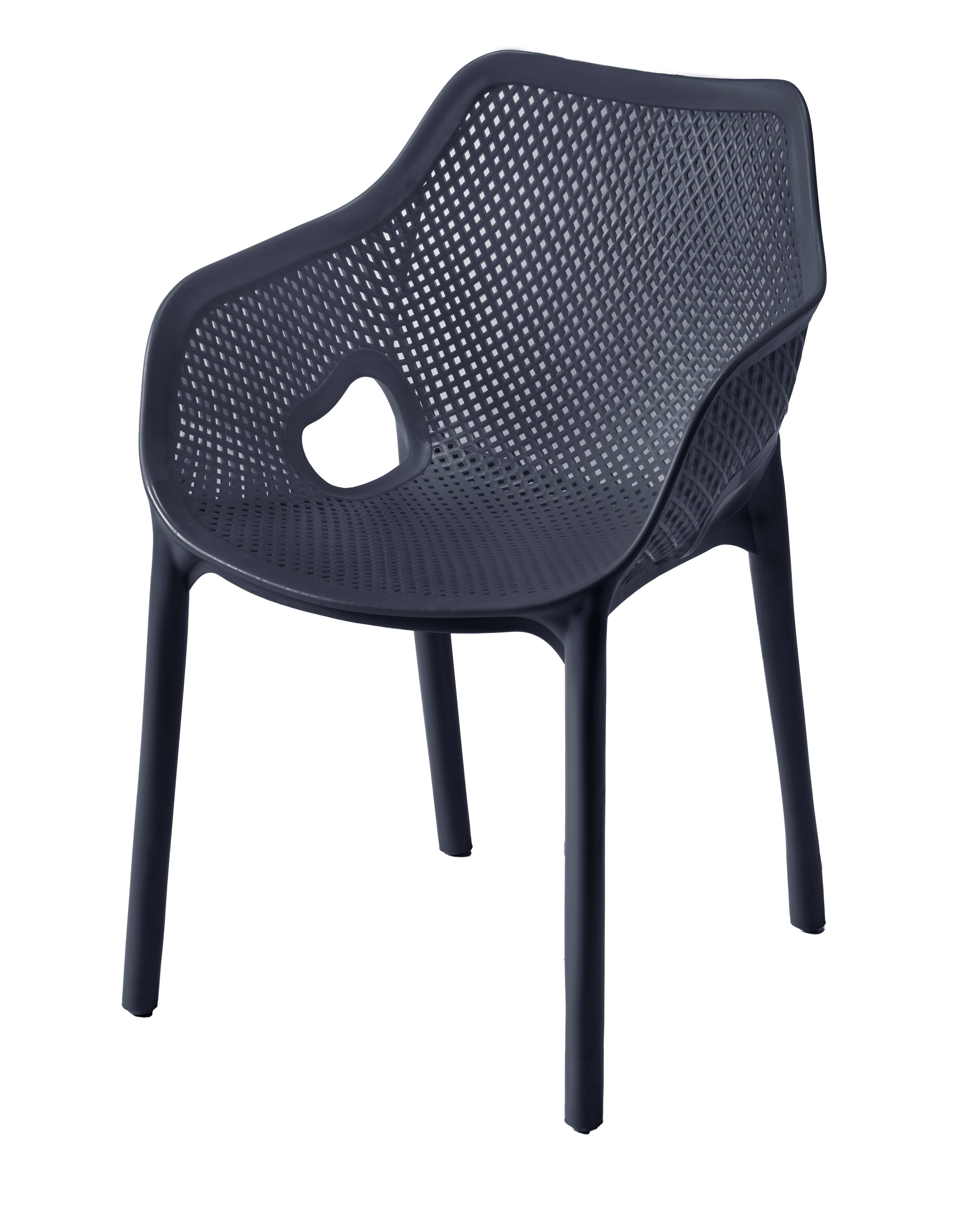 Изображение товара Кресло садовое Heniver 54x50x78 см из полипропилена серое для сада и дачи