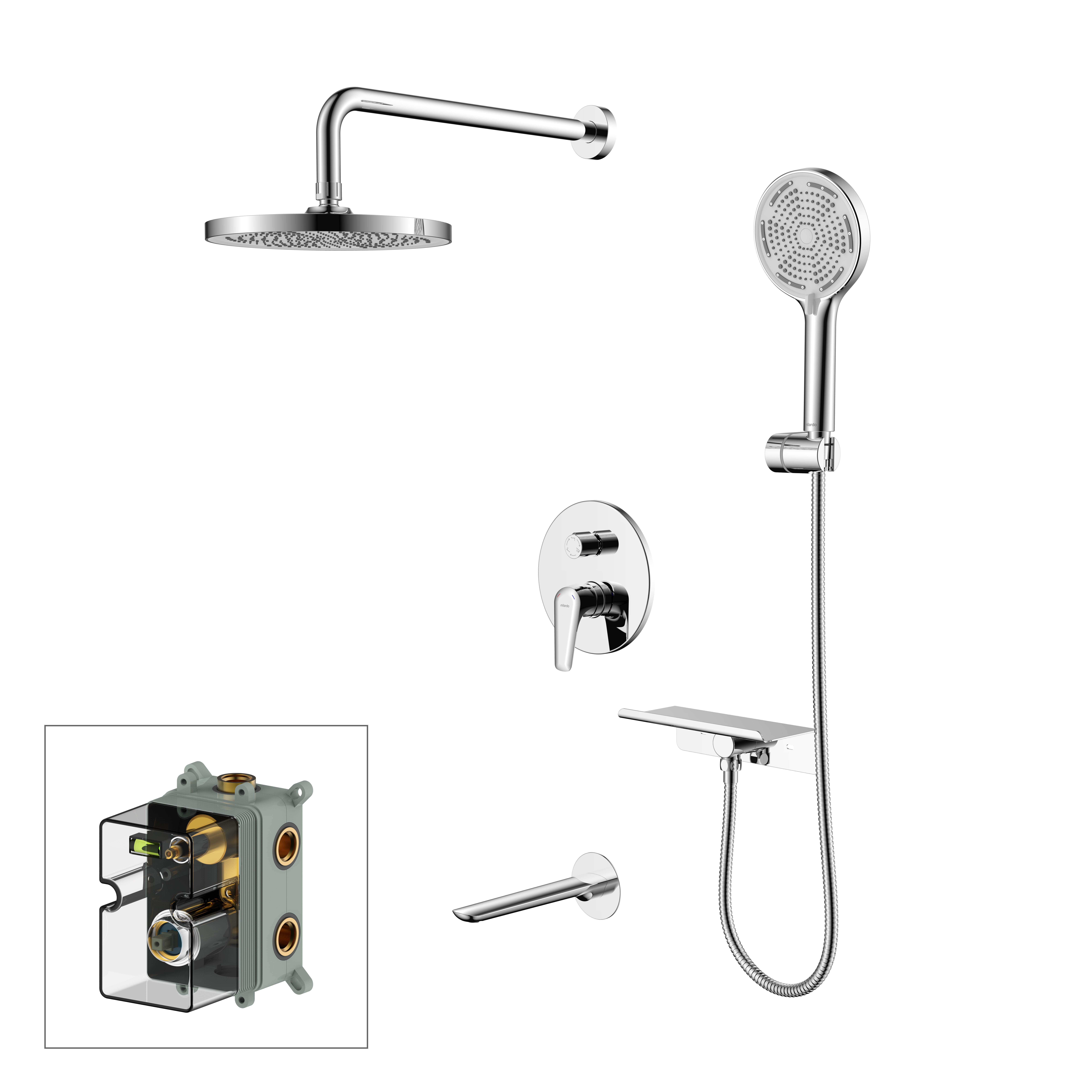 Изображение товара Душевая система Milardo Dale DALSB03M68 скрытого монтажа хром Россия