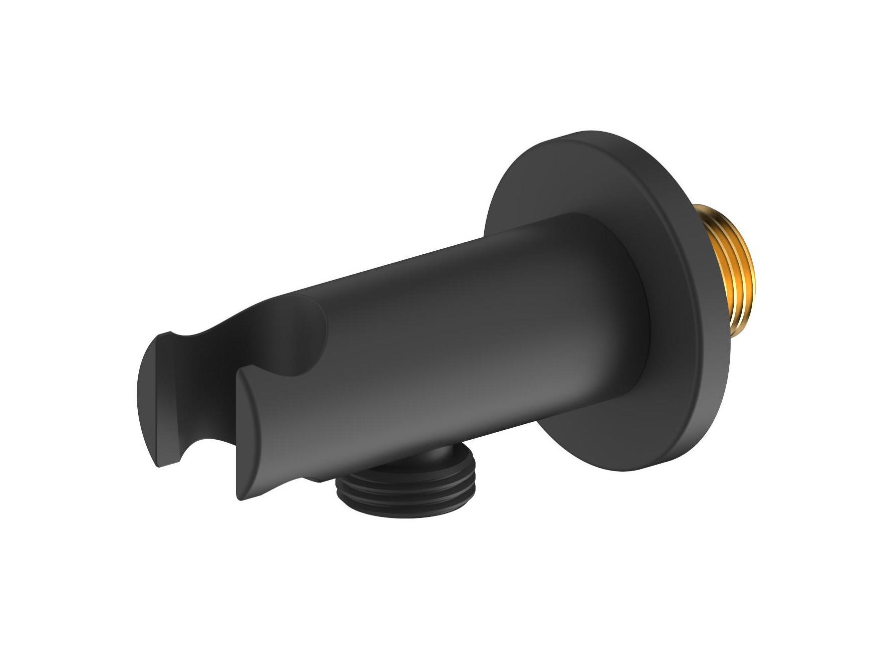 Изображение товара Подключение для душевого шланга Milardo Dale черный матовый 1/2" латунь Россия