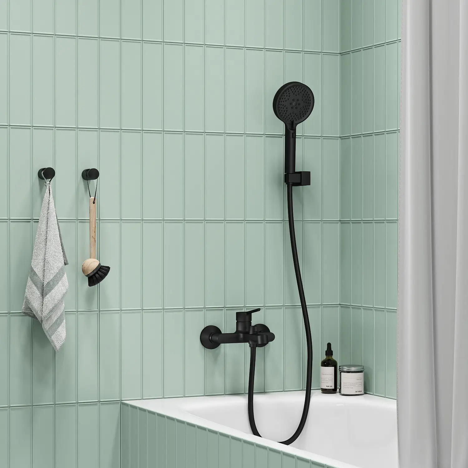 Держатель душевой лейки Iddis Agua AGUBP00i53 черный матовый - 2