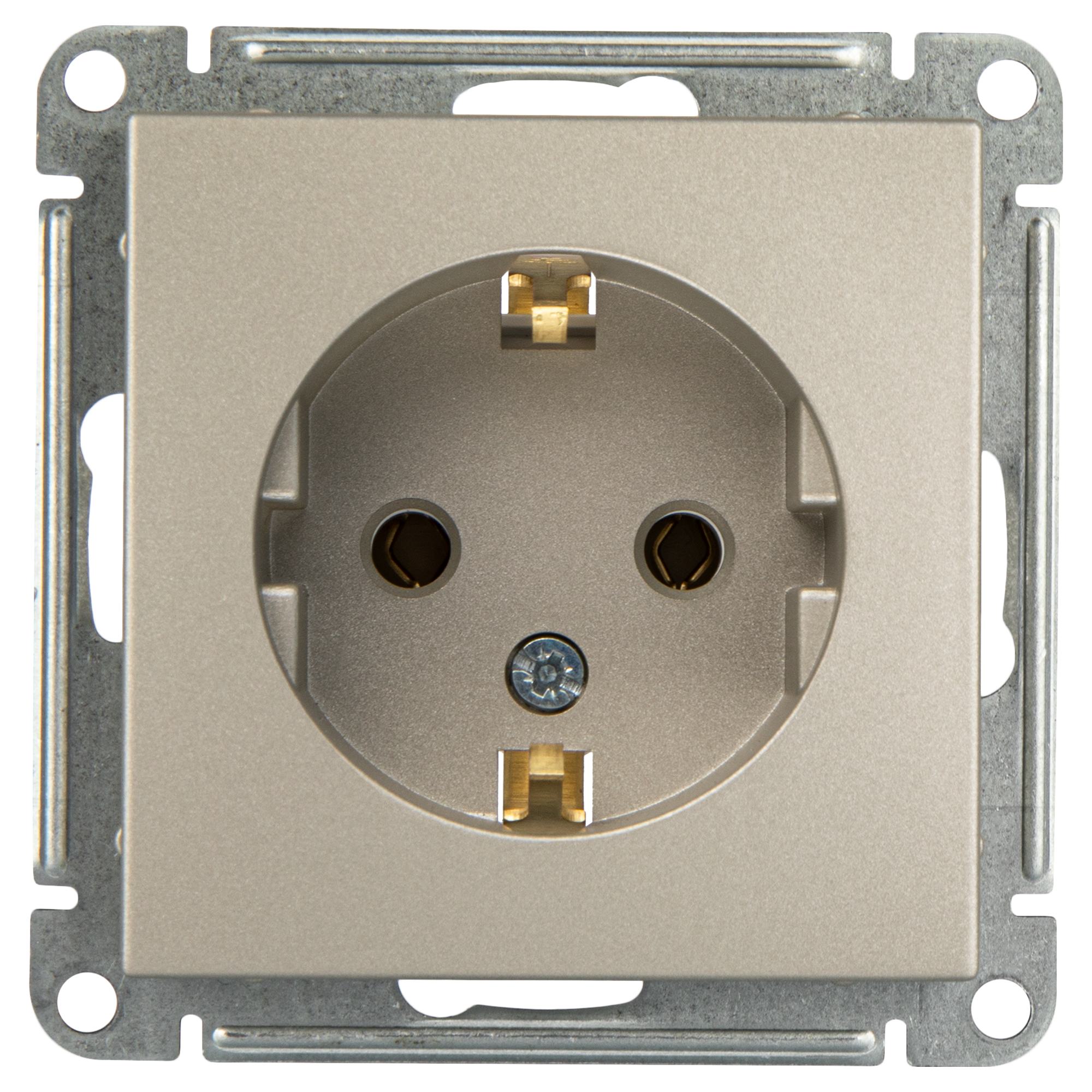 Изображение товара Розетка встраиваемая Systeme Electric W59 Deco с заземлением цвет платина
