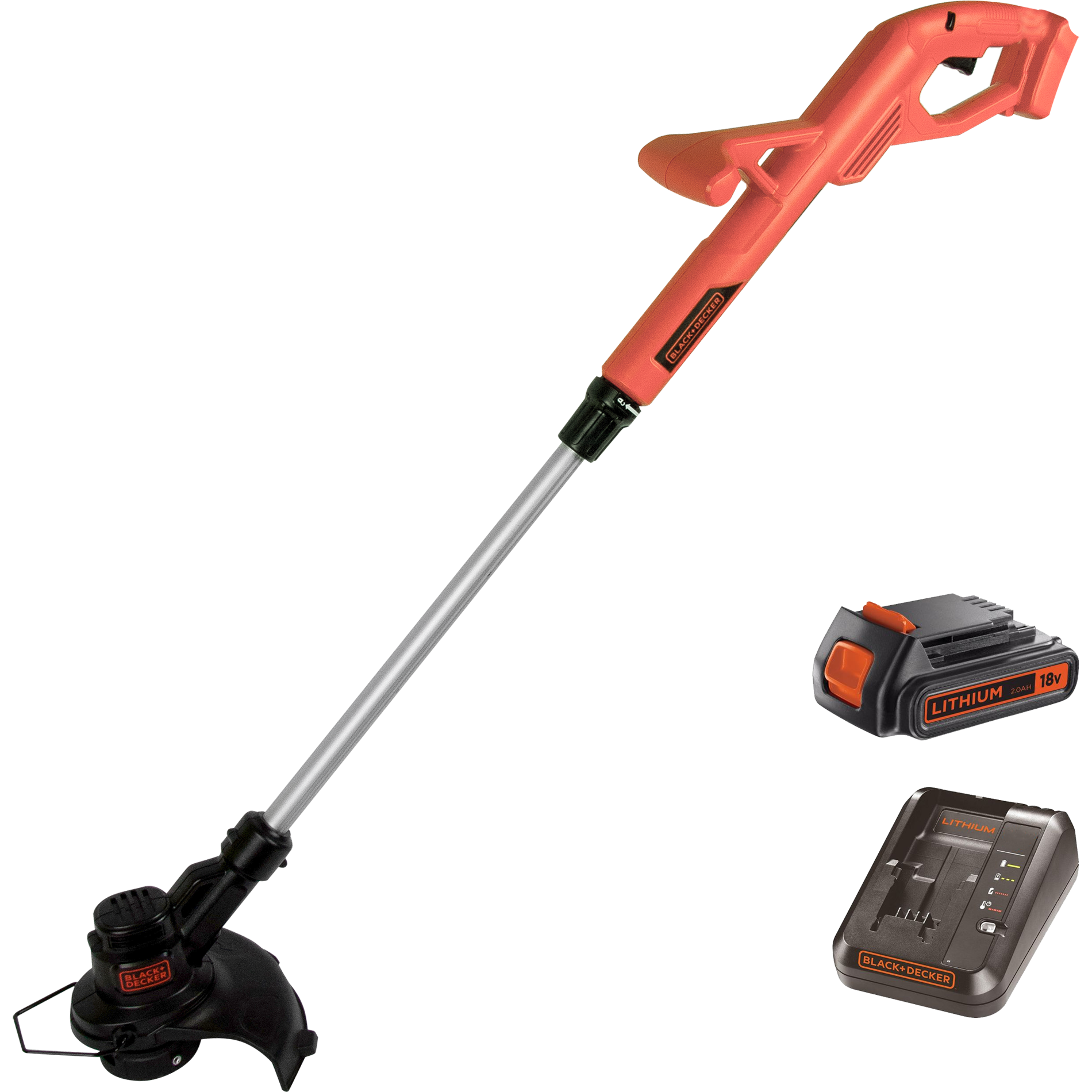 Изображение товара Аккумуляторный триммер Black&Decker ST182320 18 В с регулировкой высоты и автоматической подачей ле