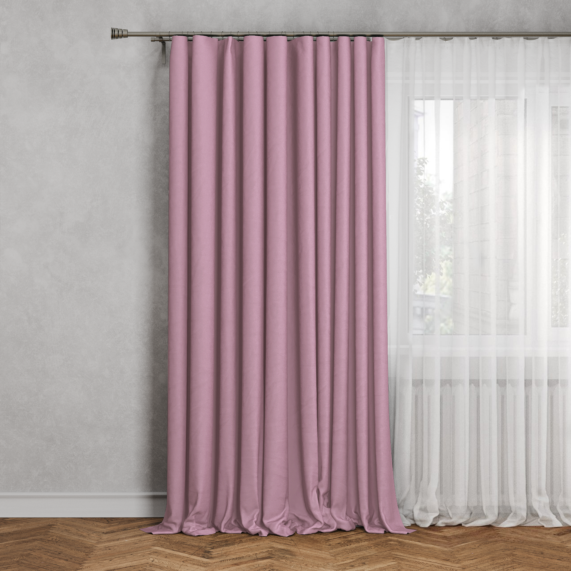 Перде таспалы ас үйге арналған Севилья 200x280 см түсі сұрғылт қызғылт