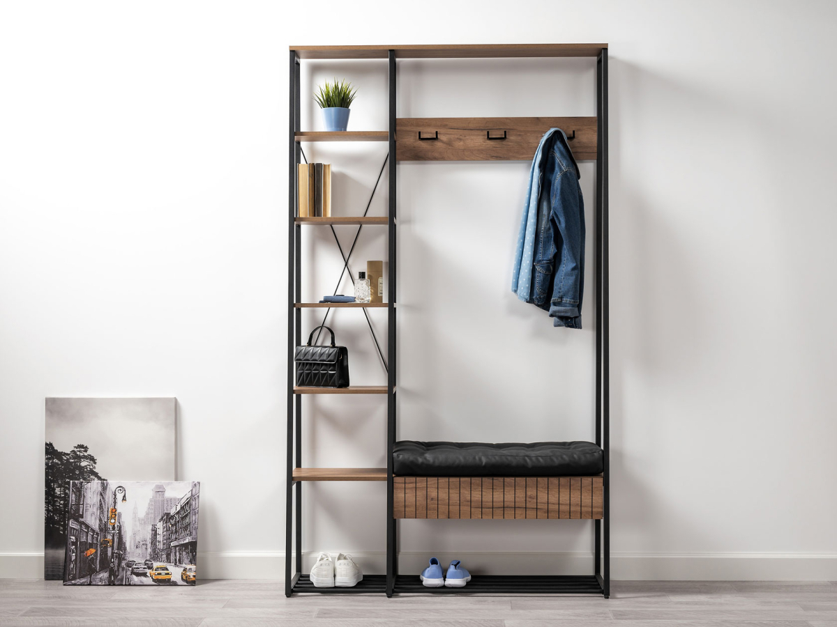 Изображение товара Комплект мебели для прихожей Mobi 160173 цвет коричневый стиль лофт