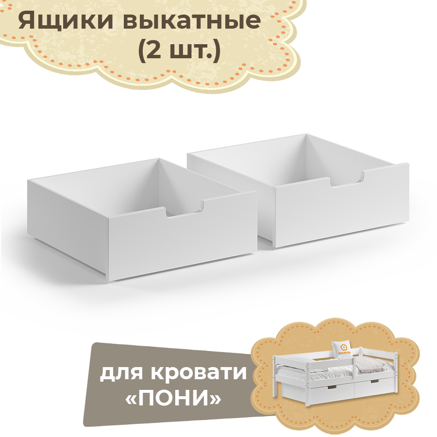 Изображение товара Выдвижной ящик кровати Домаклево Poni-Bel-Boxes 73.50x71.50 см фанера цвет