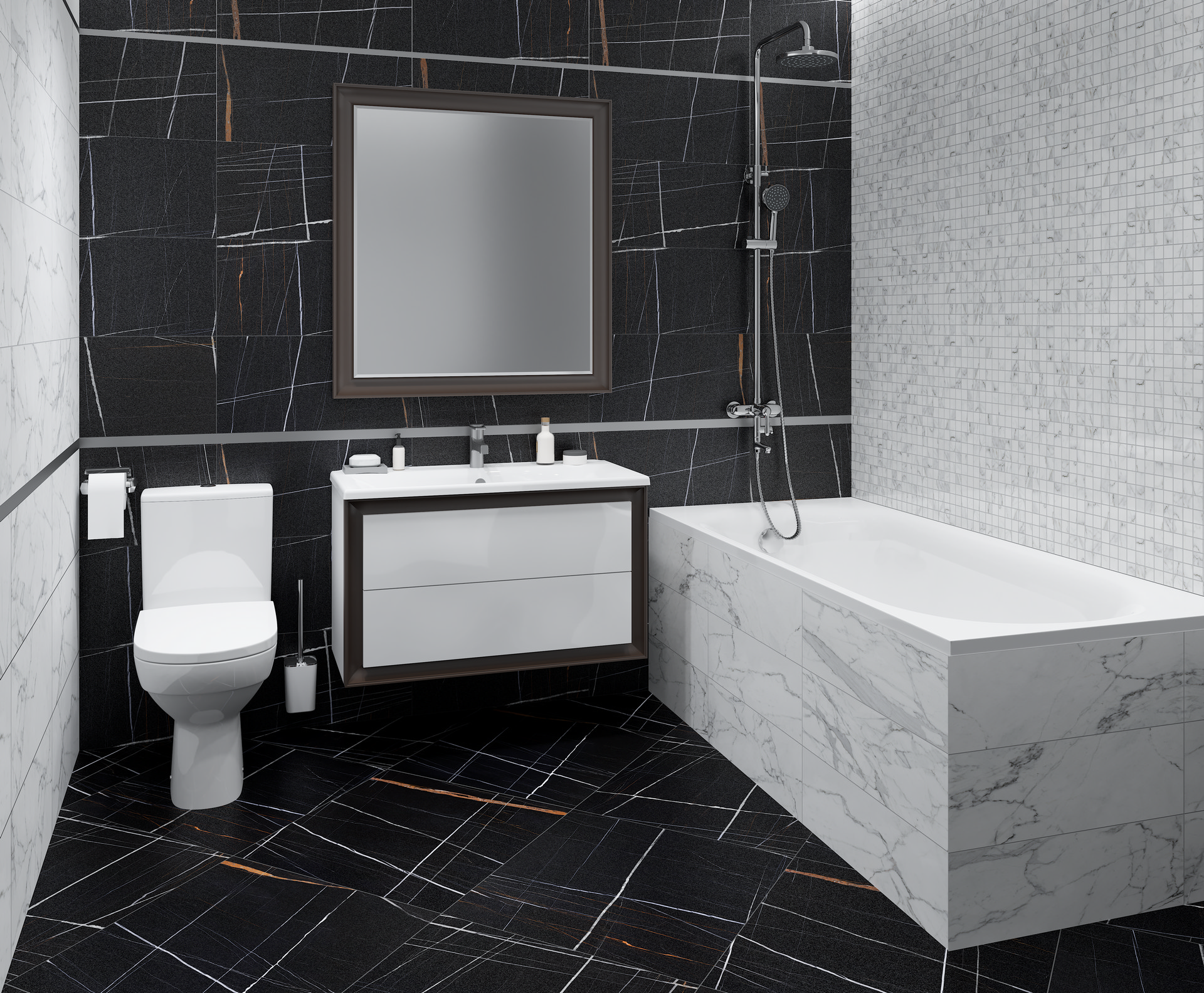 Изображение товара Керамогранит Kerranova Marble trend K-1004/MR/600x1200x10tmn 60x120см цвет черный, коричневый