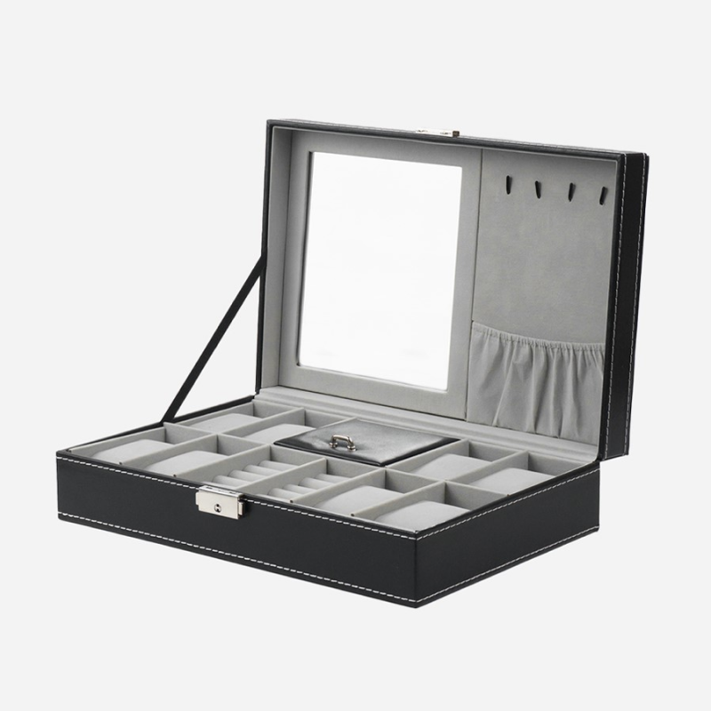 Изображение товара CLOX W120 шкатулка 20x8 см, черная, с зеркалом