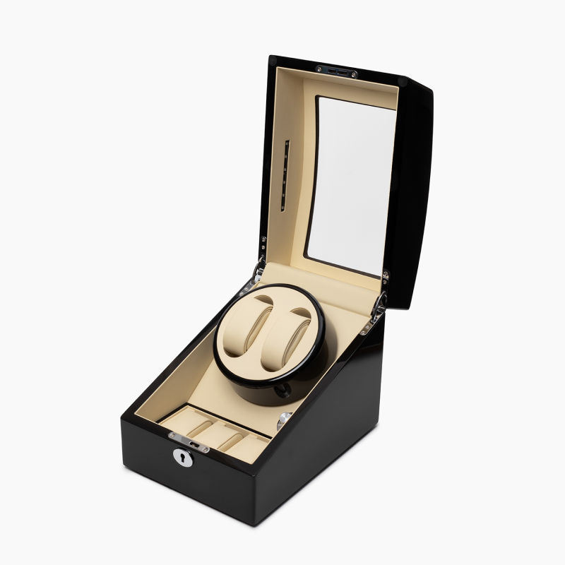 Изображение товара CLOX W207BL-3: шкатулка для автоподзавода часов, черная