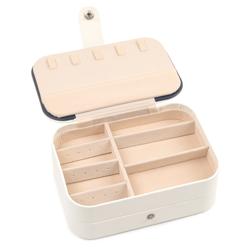 Изображение товара CLOX JH9310-WH — шкатулка для украшений, белая, 11x6.5 см