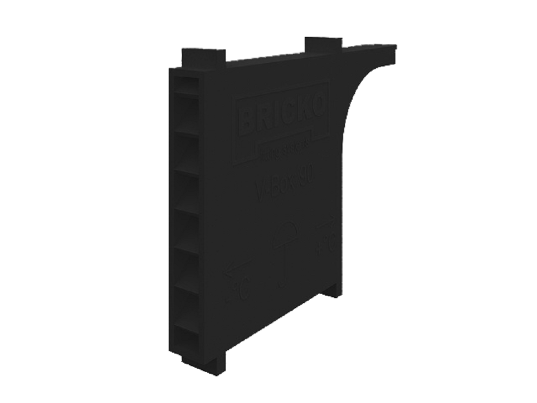 Изображение товара Bricko V-Box вентиляционная коробочка 90x10x60 мм чёрная