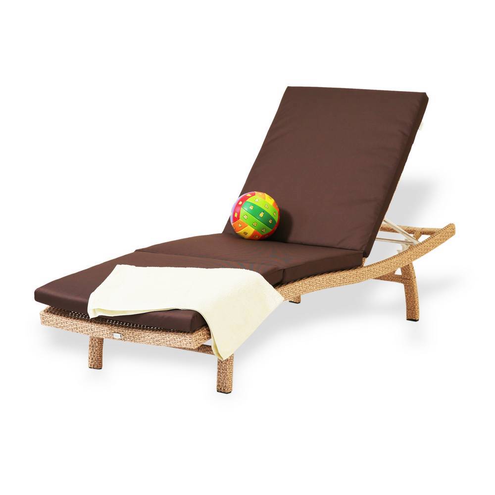 Изображение товара Шезлонг с подушкой Malacca Авиано - коричневый, 200х75х35 см