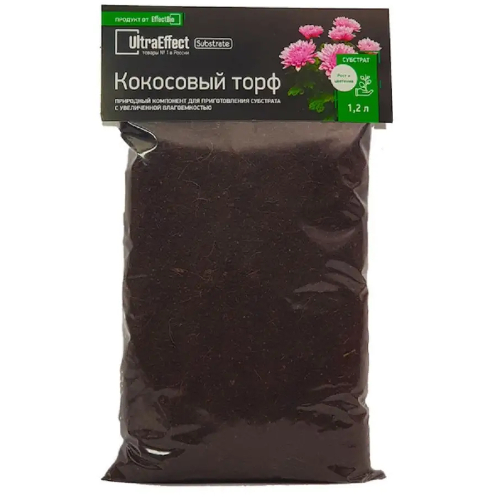 Изображение товара Кокосовый субстрат Ultra Effect для орхидей и комнатных растений 1.2л