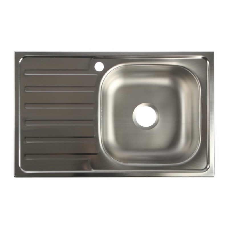 Изображение товара Кухонная врезная мойка Владикс 48x76 см с сифоном и правым крылом хром