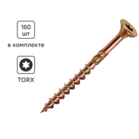 Изображение товара Шуруп конструкционный по дереву 4x45 мм 160 шт, потайная головка, Torx T20