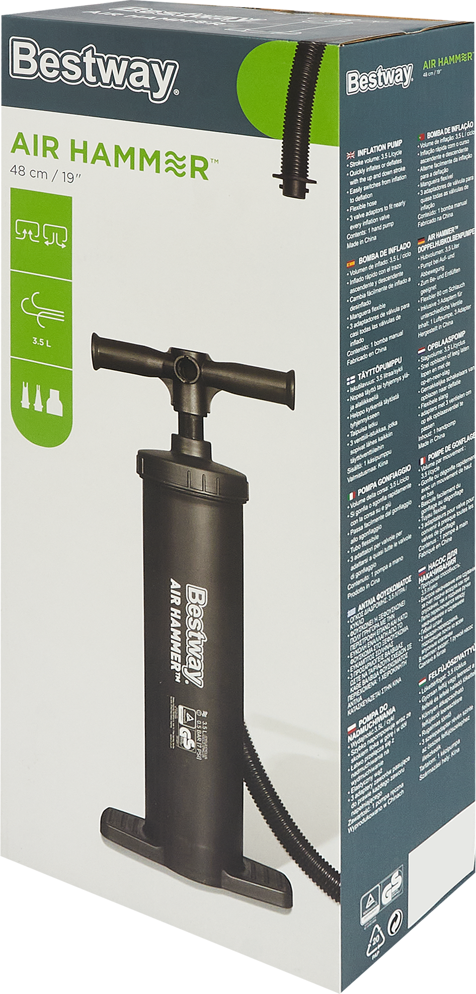 Насос ручной Bestway Air Hammer 48 см полипропилен черный - 6