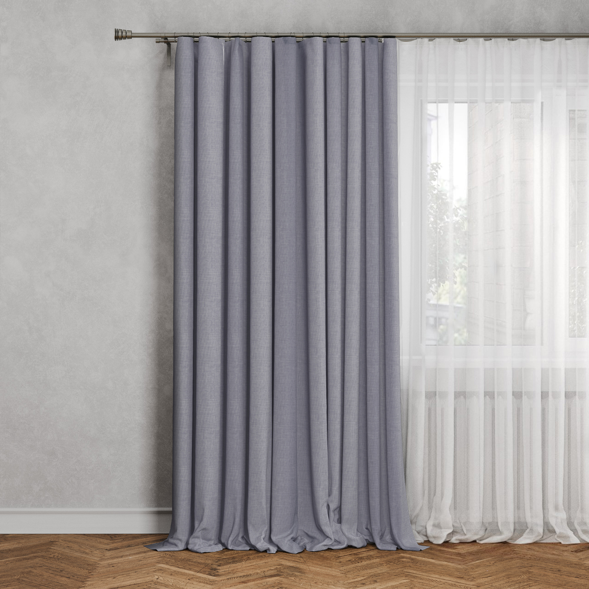 Изображение товара Штора на ленте Inspire Raspberry 200х280 см голубой, неоклассика, 100% полиэстер