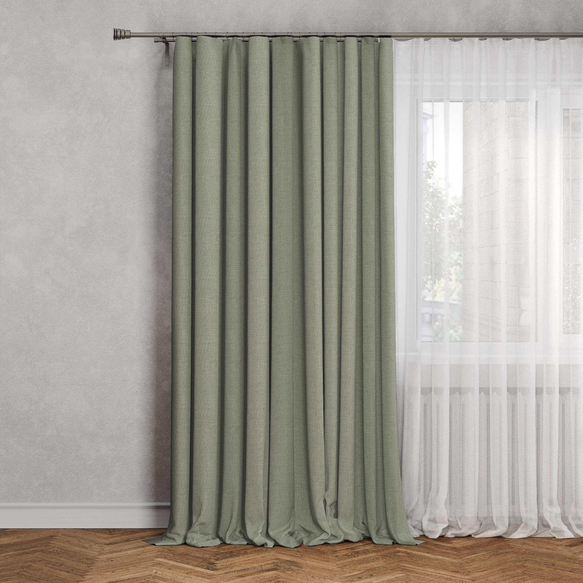 Изображение товара Штора на ленте Inspire Raspberry 200x280 см цвет зеленый Forest 3