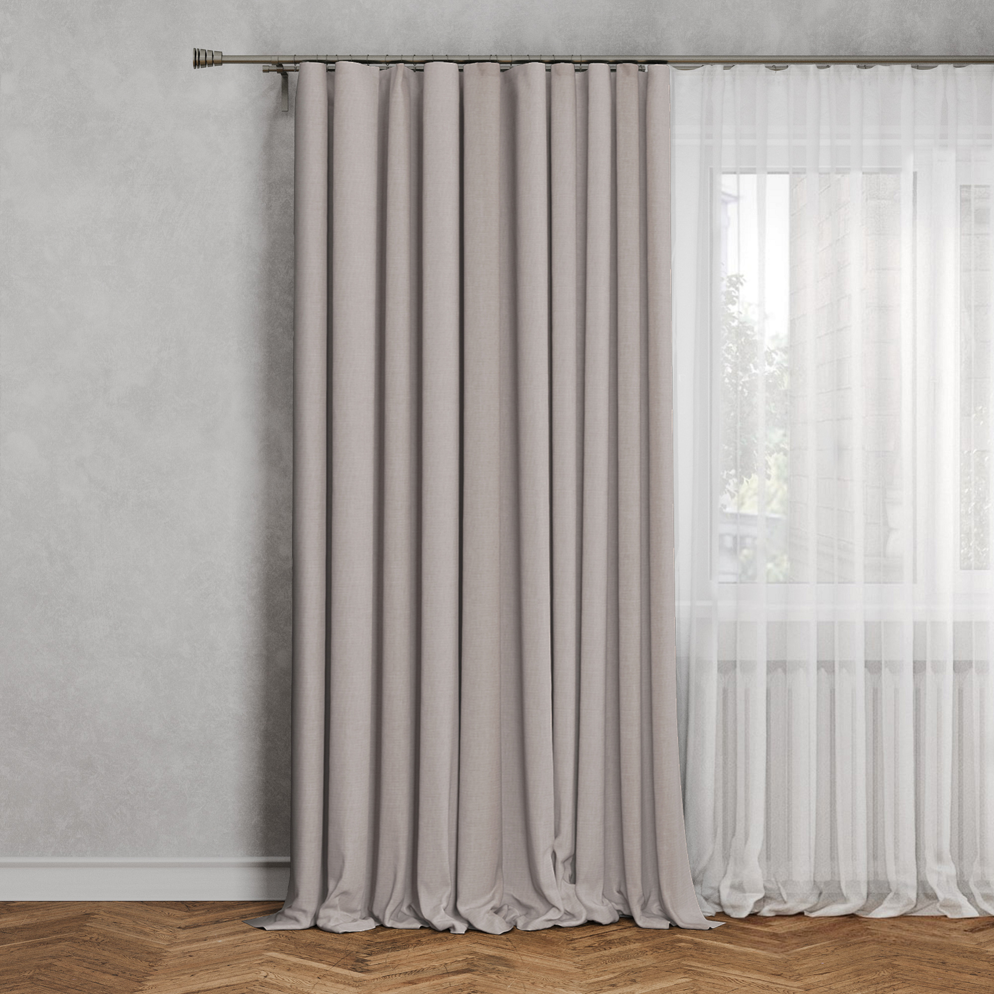 Изображение товара Штора на ленте Inspire Raspberry 200x280 см цвет айвори Trench 6