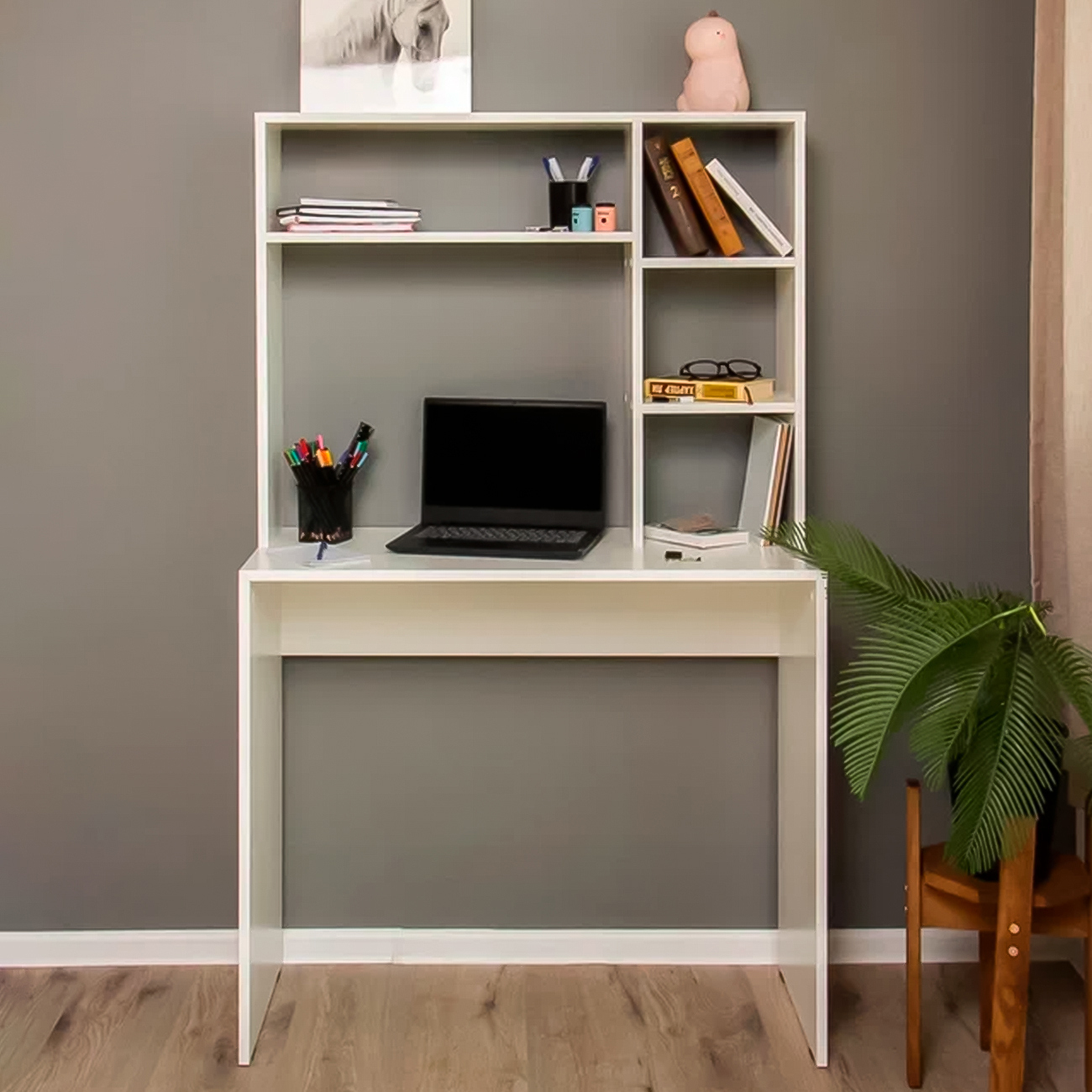 Изображение товара Компьютерный стол Doma ST05 90x148x40 см белый офисный шкаф из ЛДСП