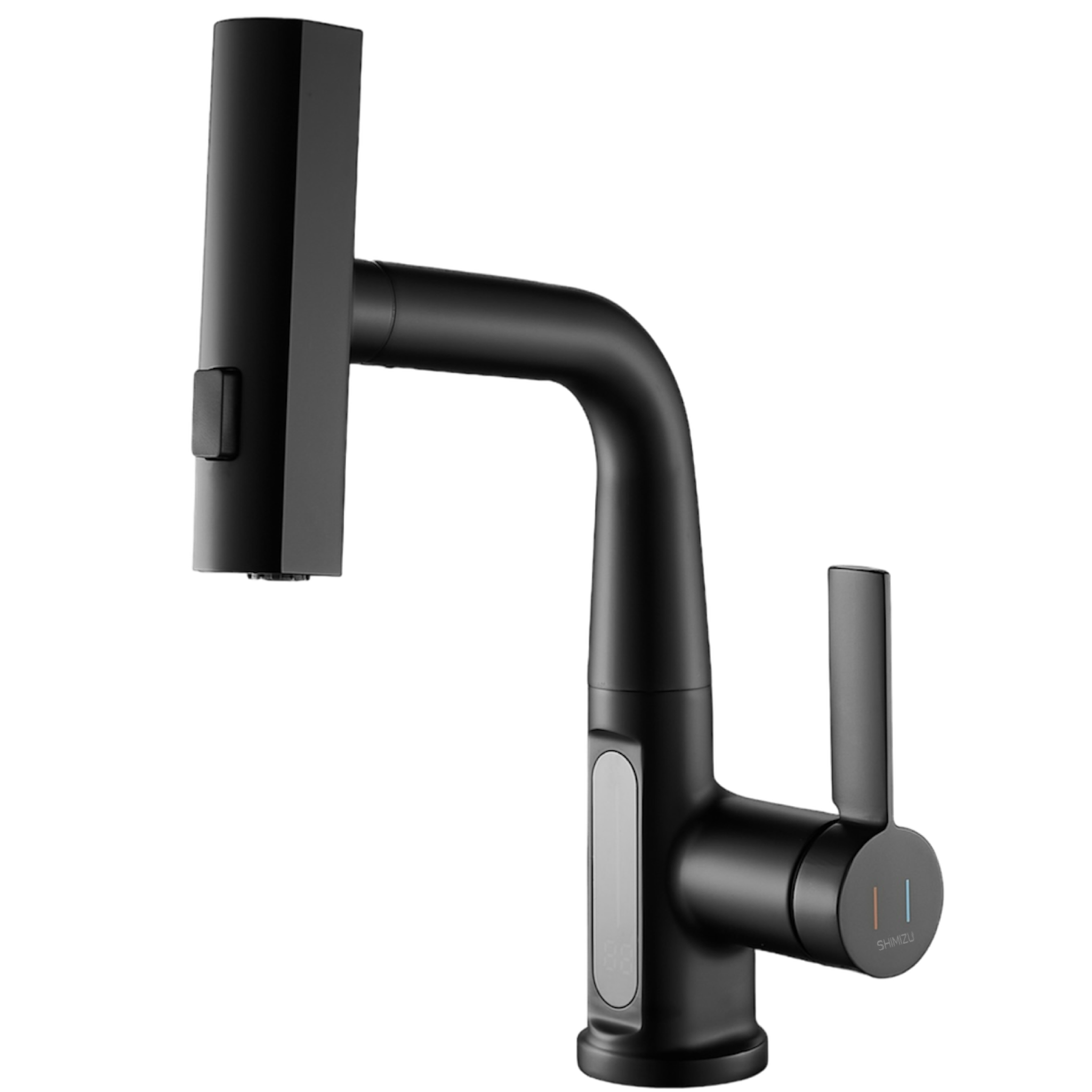 Изображение товара Смеситель кухонный Shimizu Digital Black Smz 10065100 поворотный 30 см черный
