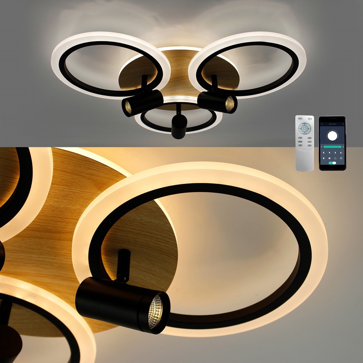 Изображение товара Люстра потолочная светодиодная Estares регулировка цвета управление IP20