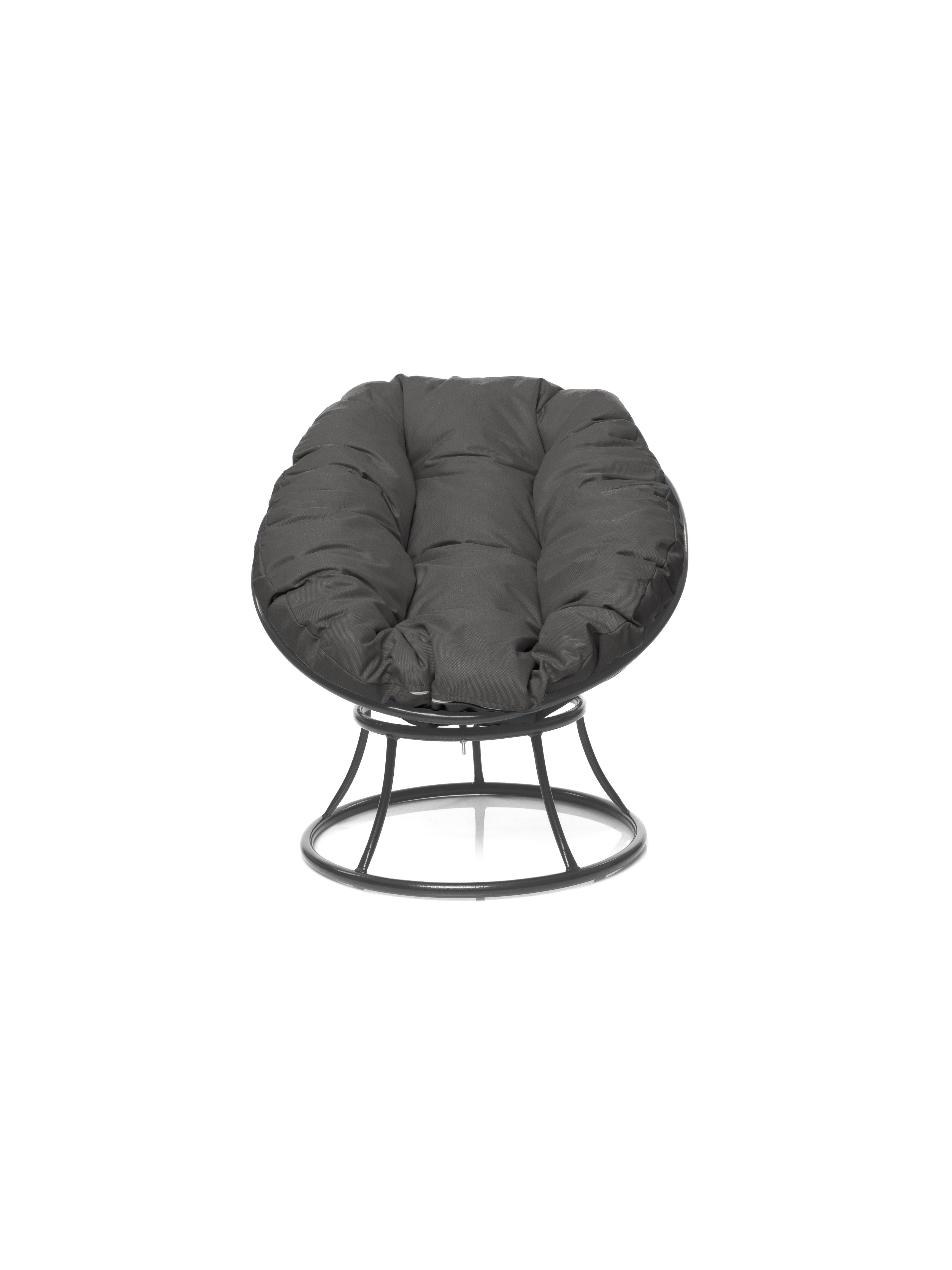 Изображение товара Кресло садовое М-group Пончик 61 см искусственный ротанг серое для дачи и террасы