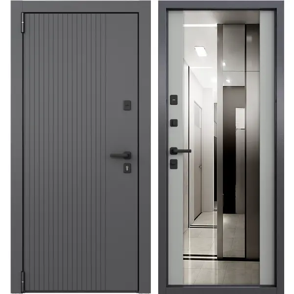 Дверь входная металлическая Torex 86x205 см левая клауд скай ферро с зеркалом