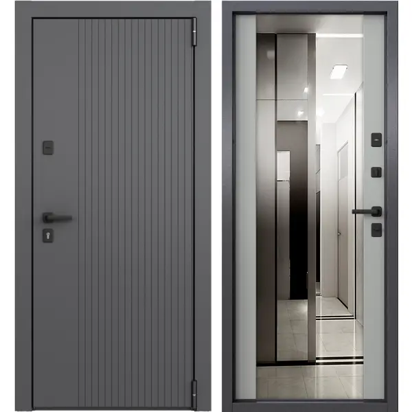 Дверь входная металлическая Torex 95x205 см правая клауд скай ферро с зеркалом