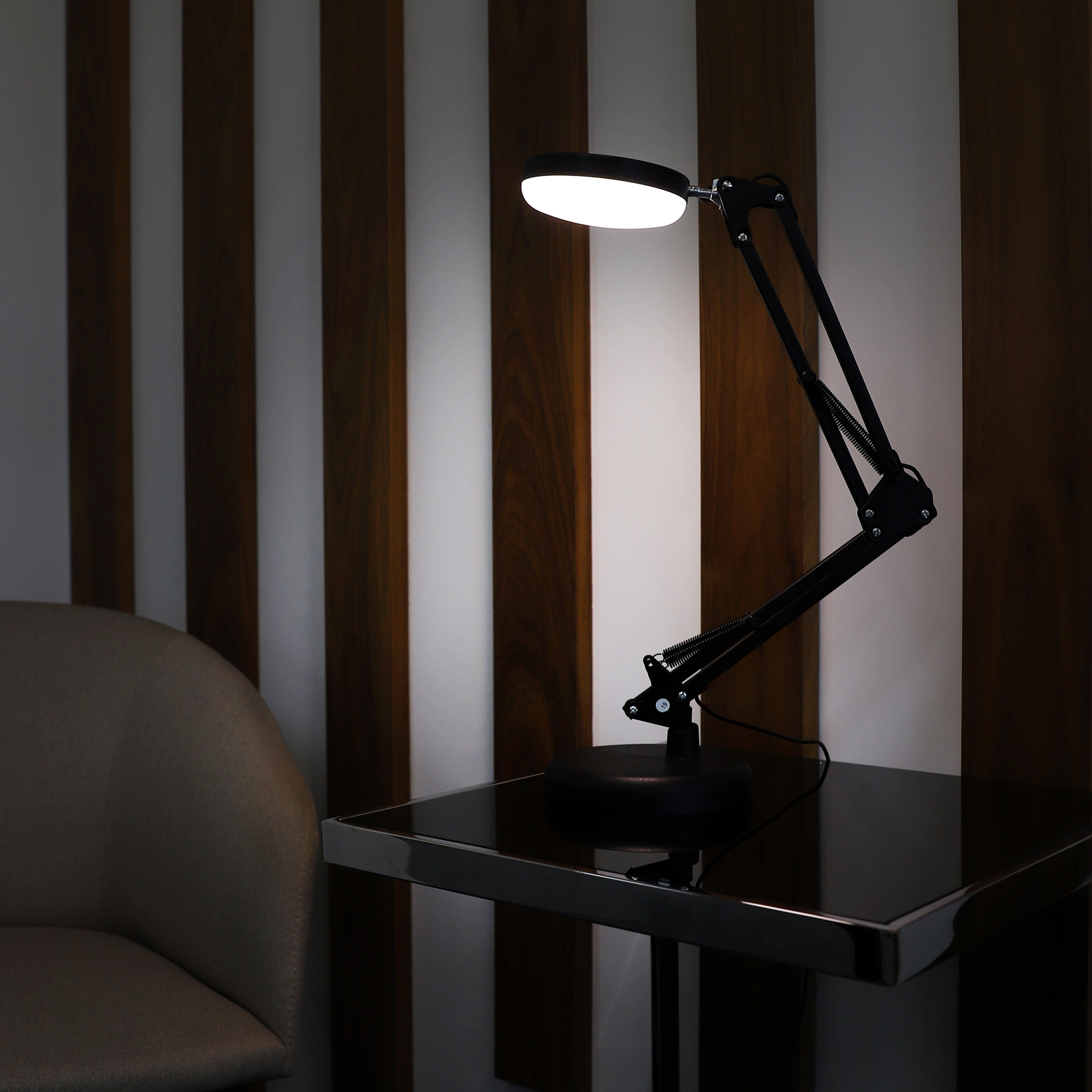 Изображение товара Настольная светодиодная лампа Ultraflash UF-771 C02 черный, регулируемый свет, IP20