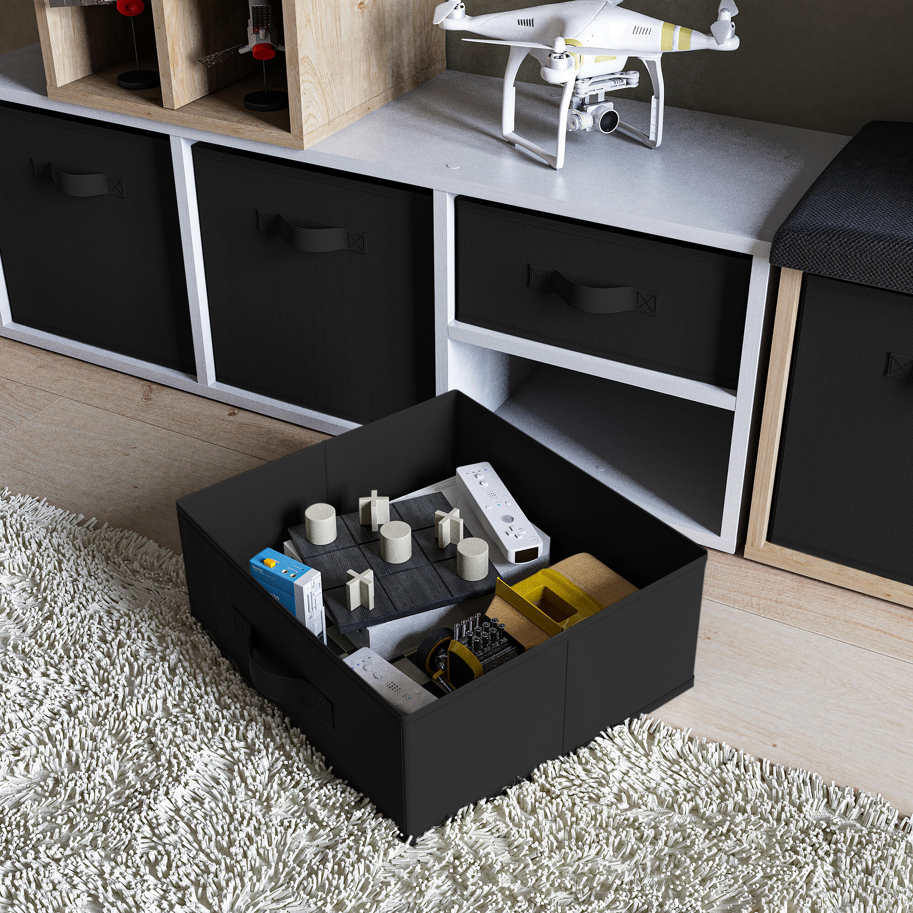Изображение товара Короб-органайзер KONSENSA черный 15x31x31 см из спанбонда
