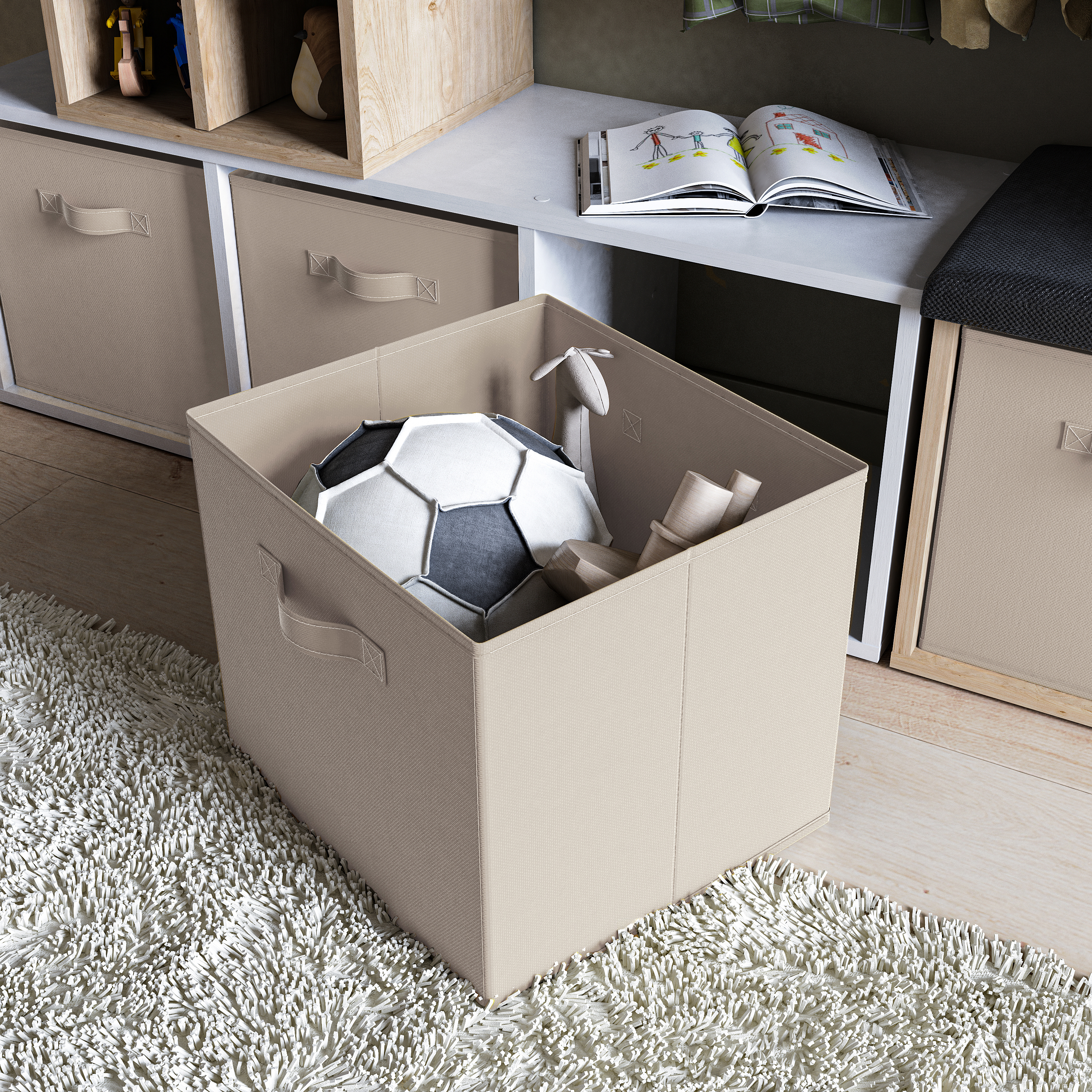 Изображение товара Короб-органайзер Тренч KONSENSA 31x31x31 см платиновый