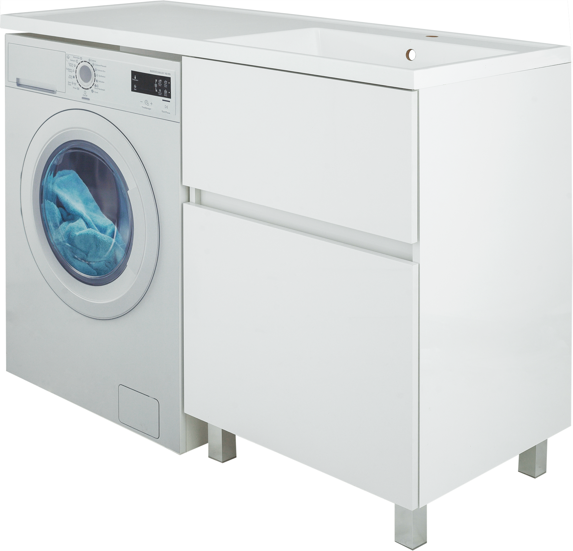 Изображение товара Тумба под стиральную машину Aquaton Лайн 1A232101LF010 напольная 58 см цвет белый