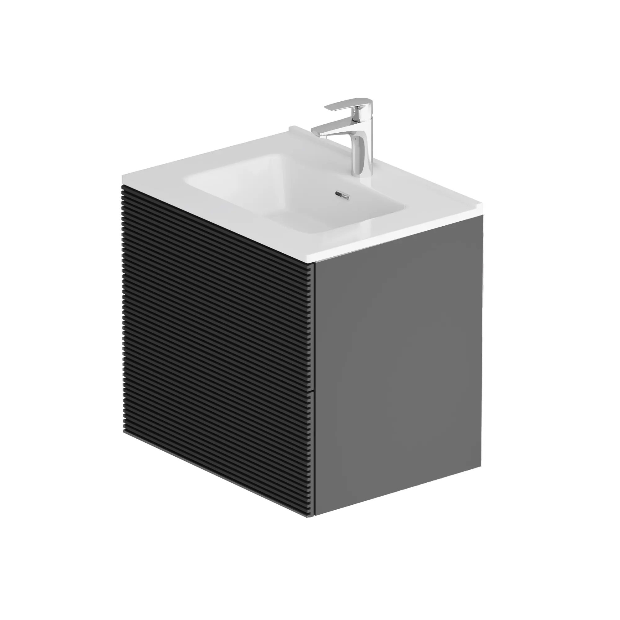 Изображение товара Тумба под раковину AM.PM Struktura, подвесная, черная, 60 см