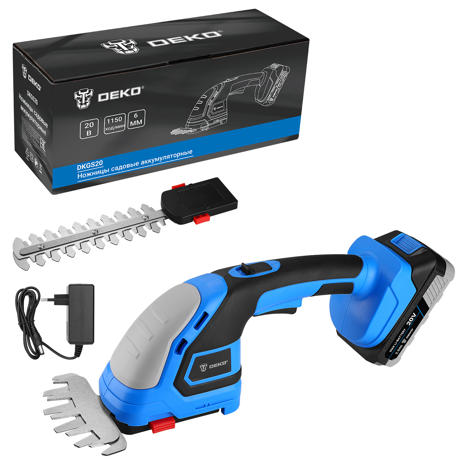 Изображение товара Садовые ножницы аккумуляторные DEKO DKGS20 20В 2Ач сталь и пластик