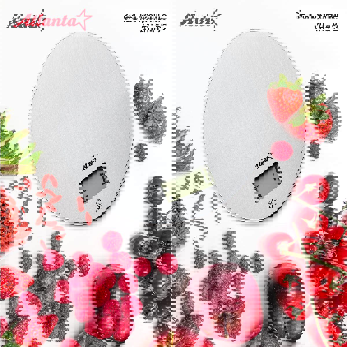 Изображение товара Электронные кухонные весы ATLANTA ATH-6192 серебристые точность 1 г до 5 кг