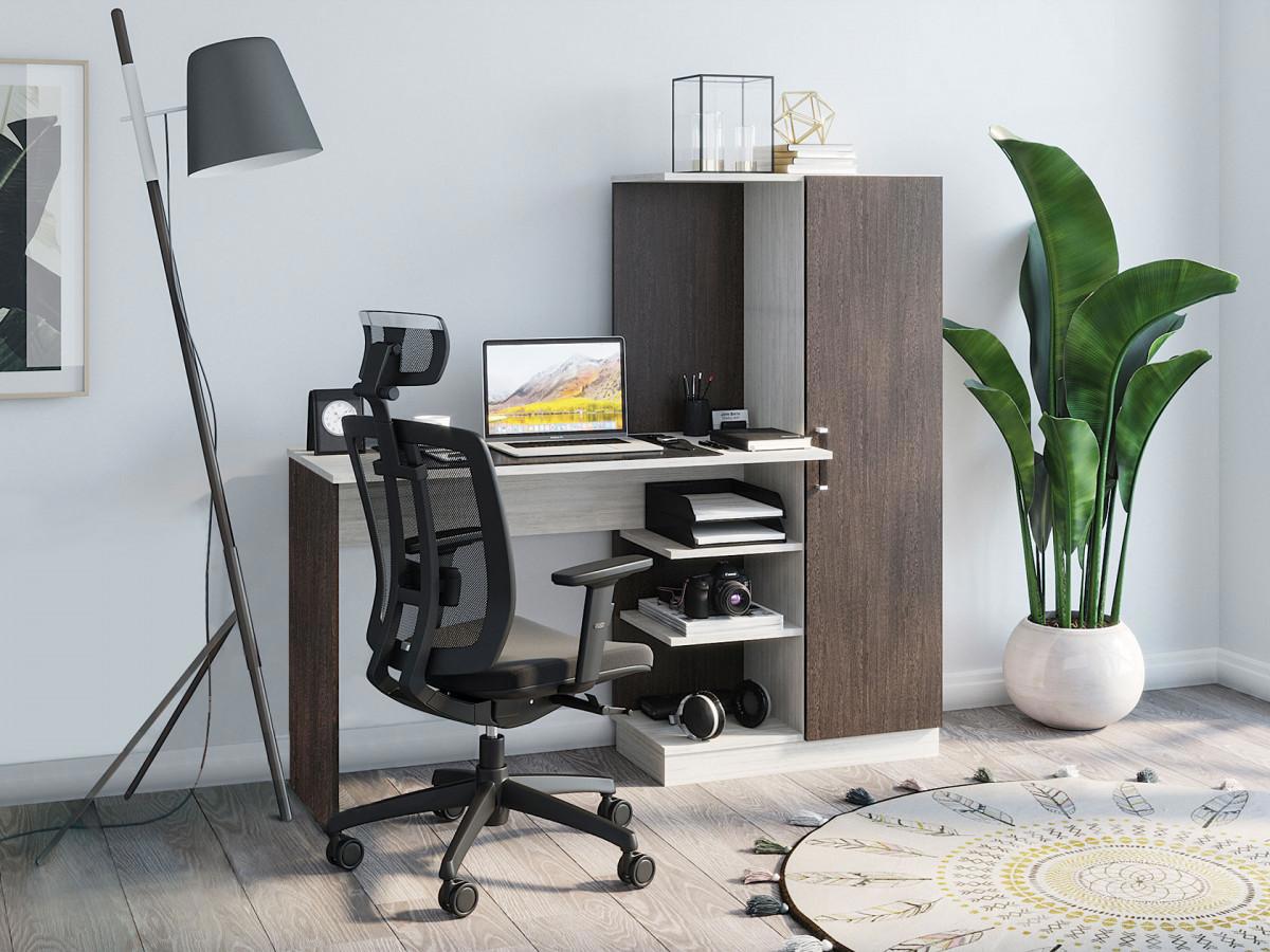 Изображение товара Стол компьютерный Мебелони Бейсик 145x135x50 см коричневый