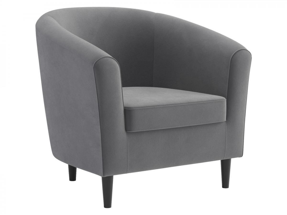 Изображение товара Кресло Правила мебели Элен серый велюр компактное для гостиной