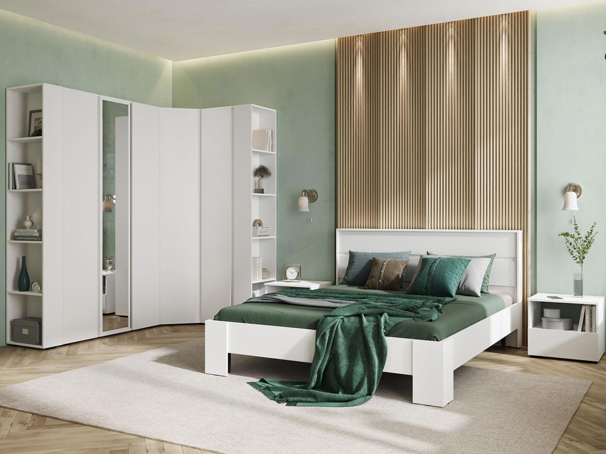 Изображение товара Распашной шкаф Хелен 120x210x46 см белый с зеркалом для современного интерьера