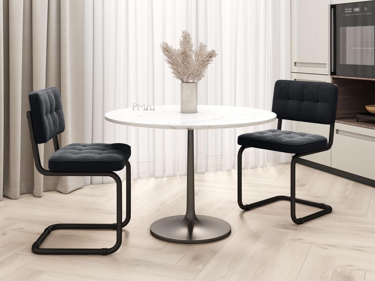 Изображение товара Стул Правила мебели Леон 46x85x52 см велюр черный современный дизайн