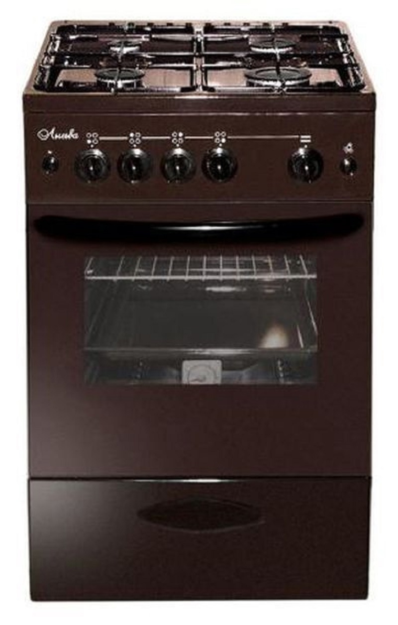 Изображение товара Газовая плита с духовкой Лысьва ГП 400 МС-2У 50 см стеклянная крышка 4 конфорки цвет коричневый